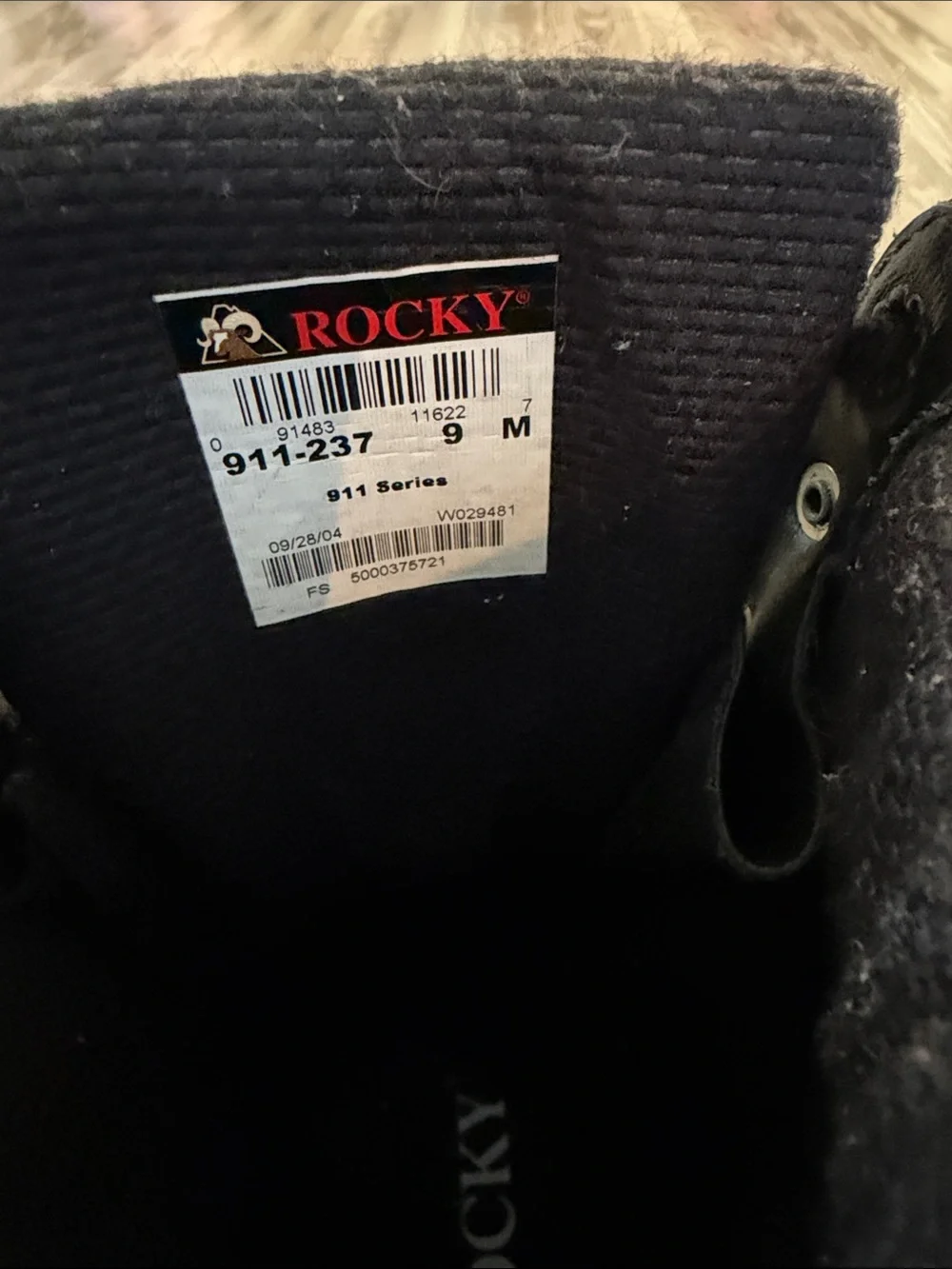 Rocky Black Lace-Up Work Boots Size 9M